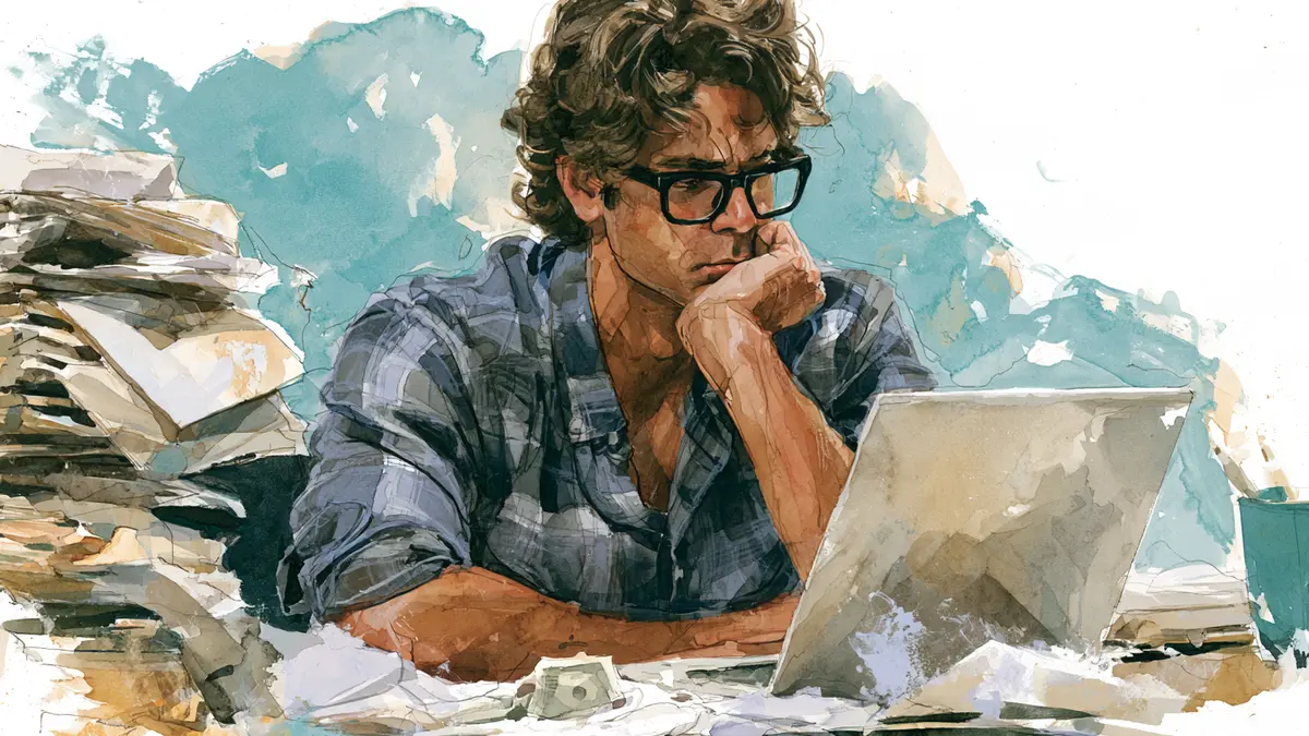 Watercolor illustration of a stressed.