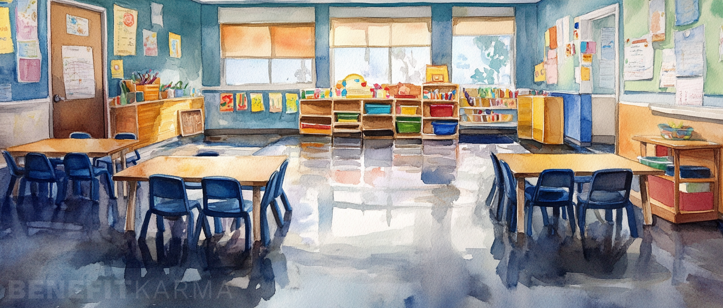 Children learn and play in a Head Start preschool classroom