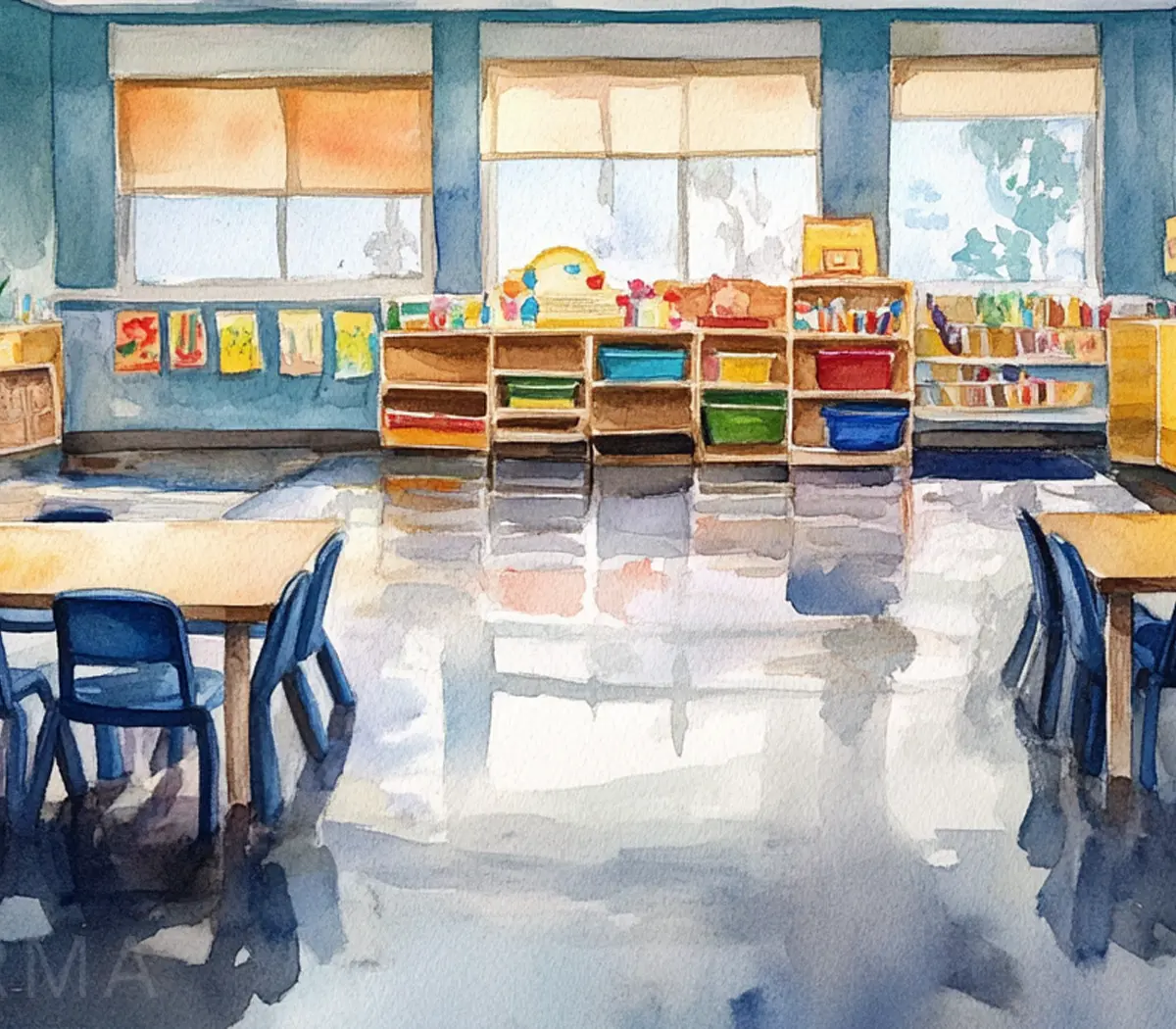 Children learn and play in a Head Start preschool classroom