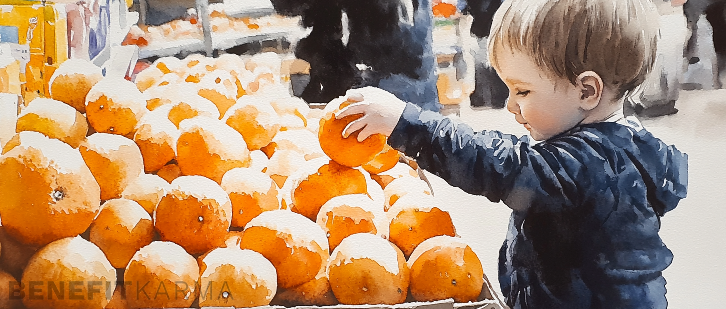 Woman and child choosing fresh produce at a grocery store.