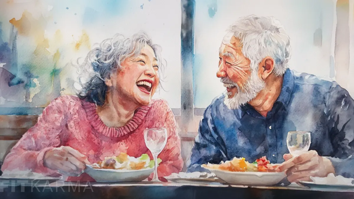 Seniors choosing healthy foods at a grocery store