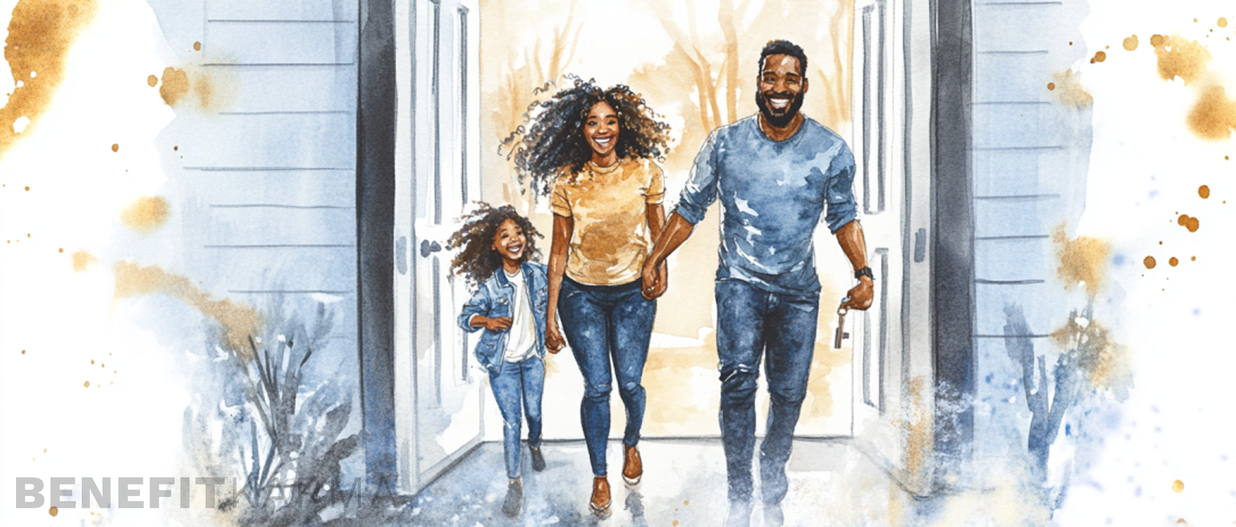 Tax form with dollar signs and a house illustration