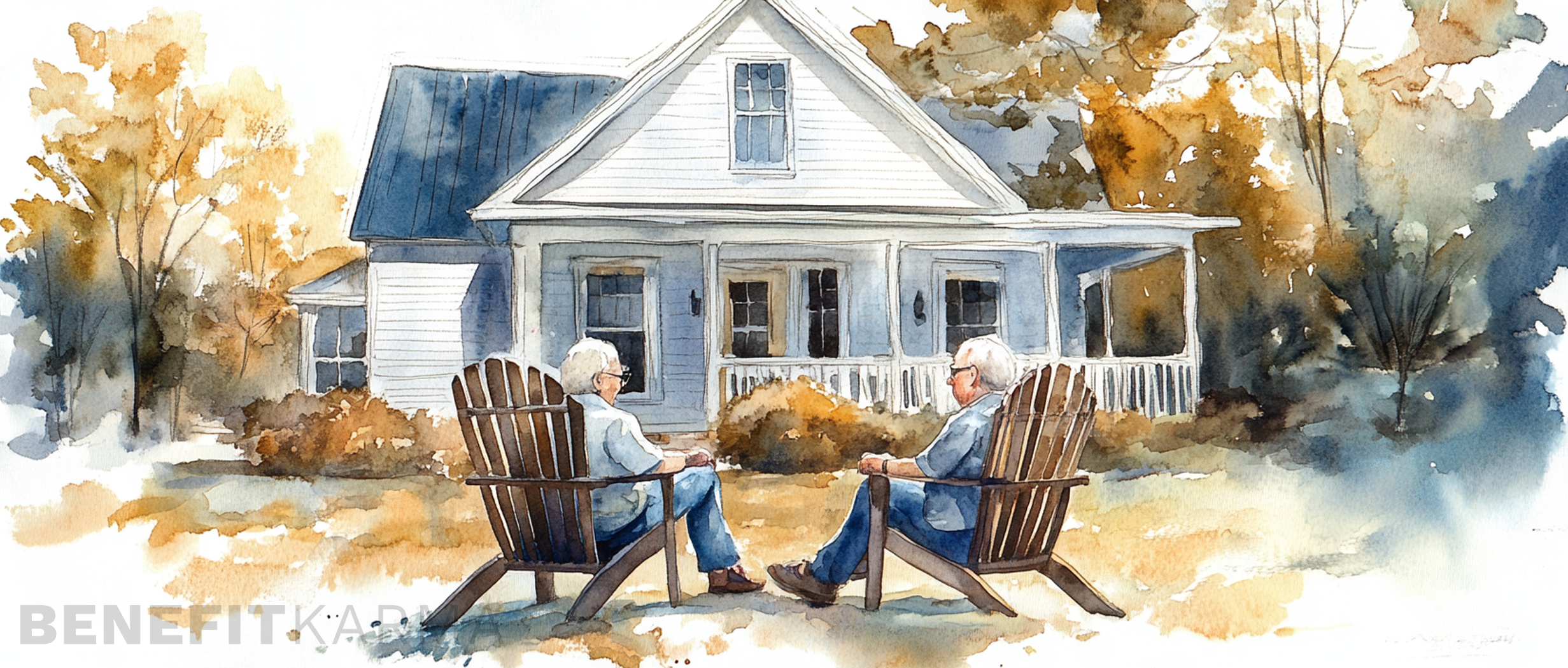 Senior couple looking at their property tax bill with a magnifying glass