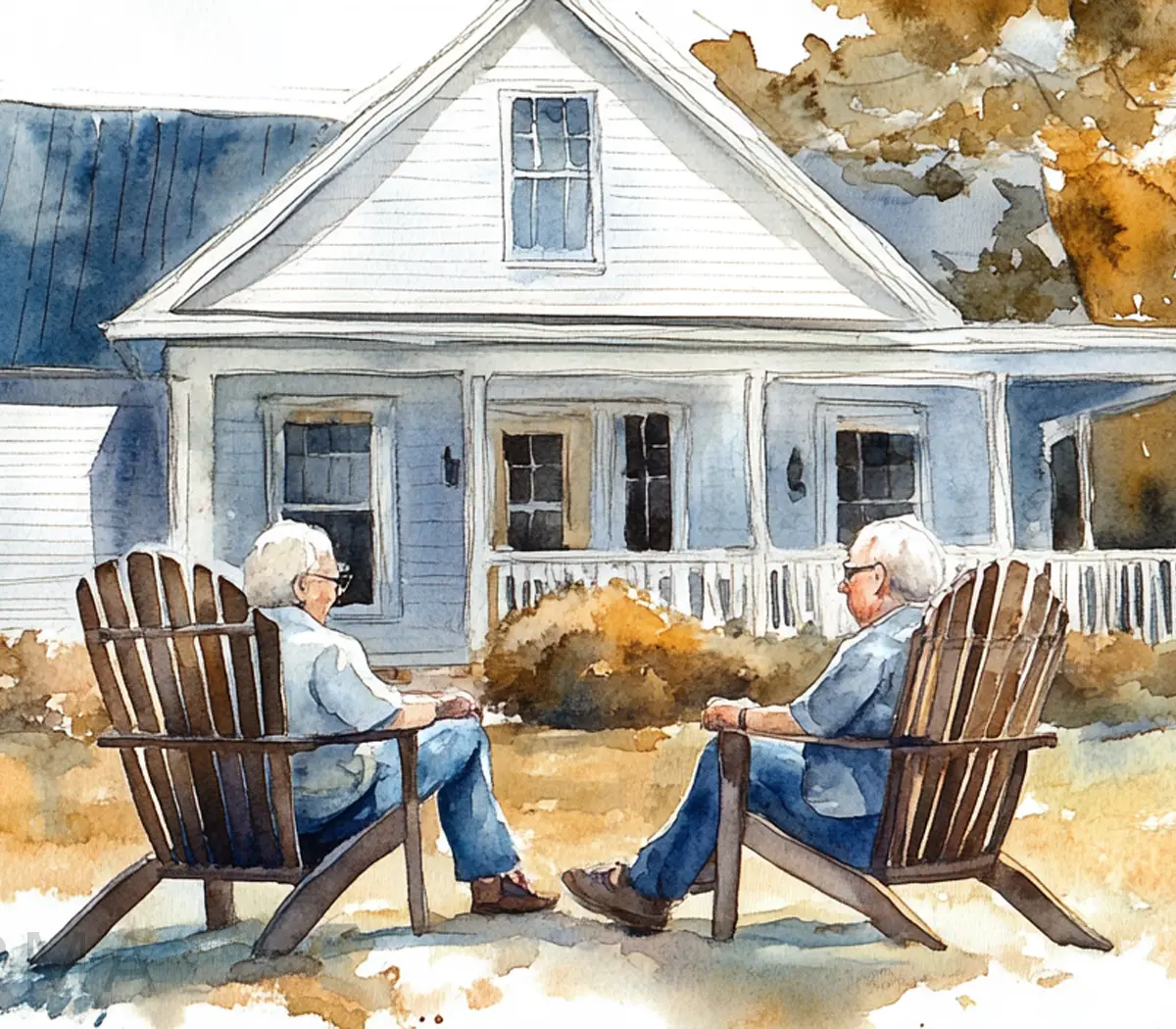 Senior couple looking at their property tax bill with a magnifying glass