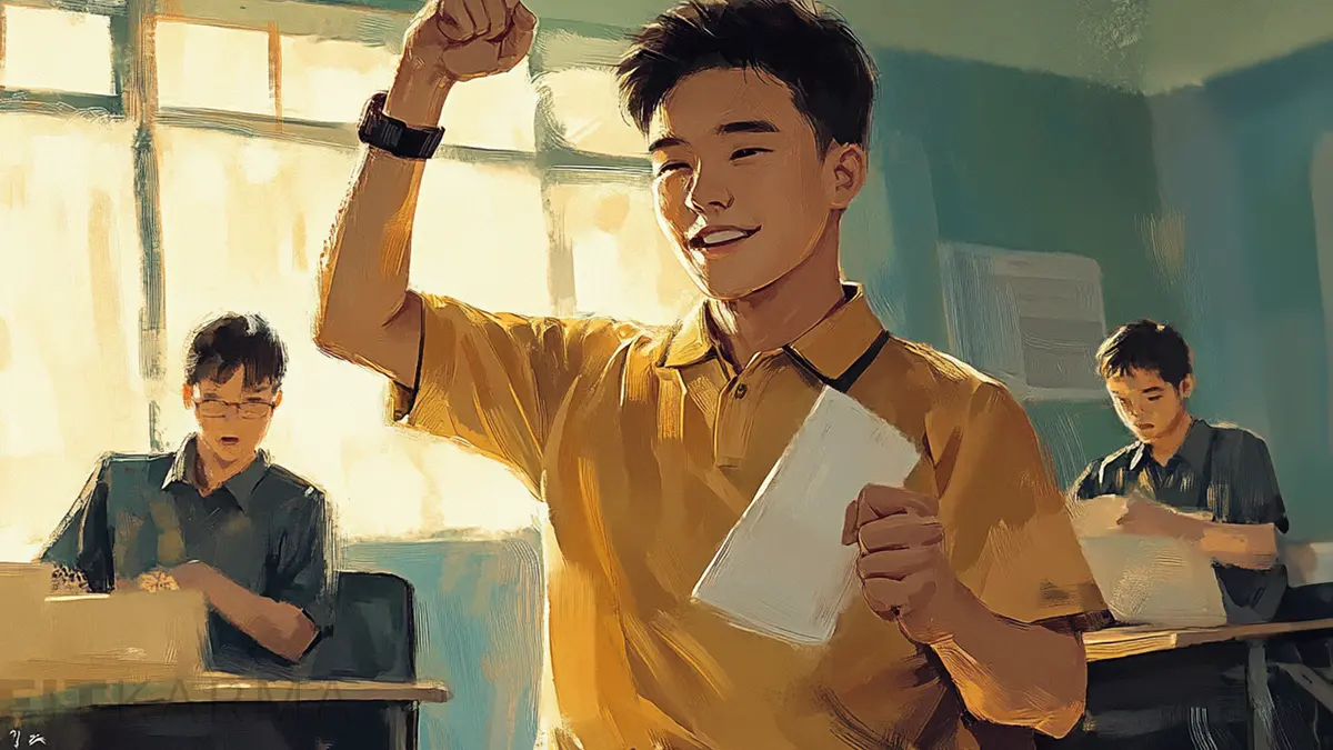 Student applying for local scholarships with checklist