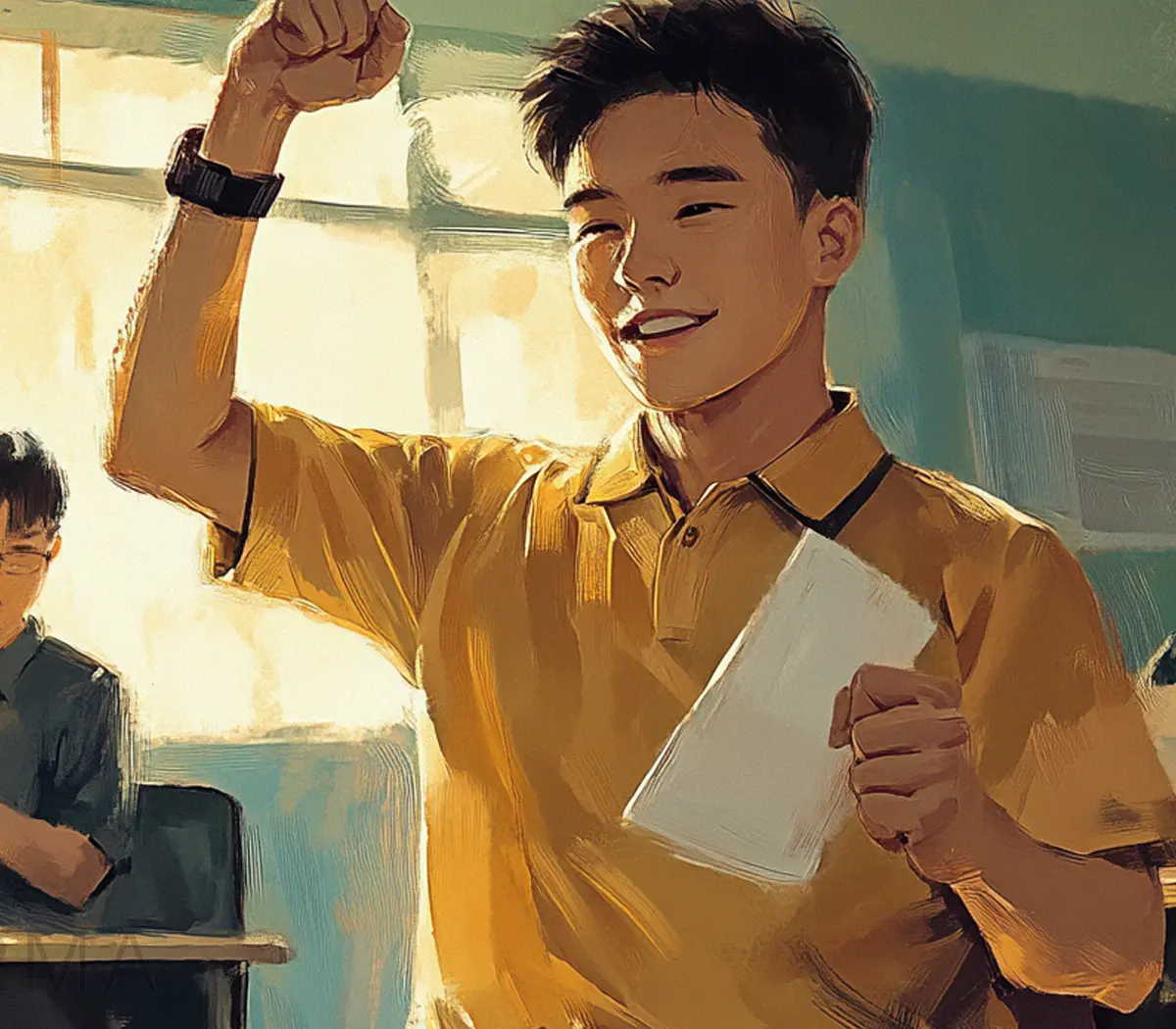 Student applying for local scholarships with checklist