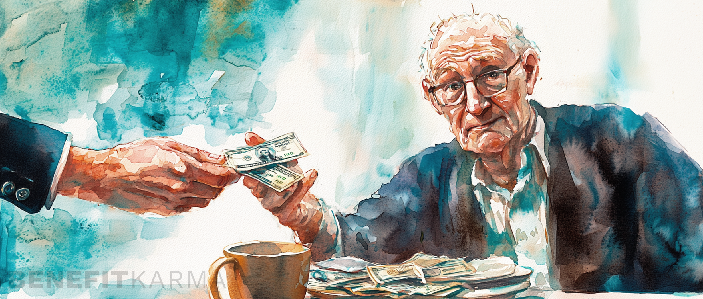 Social Security benefit checks with a large portion marked as 'overpayment' to be withheld.