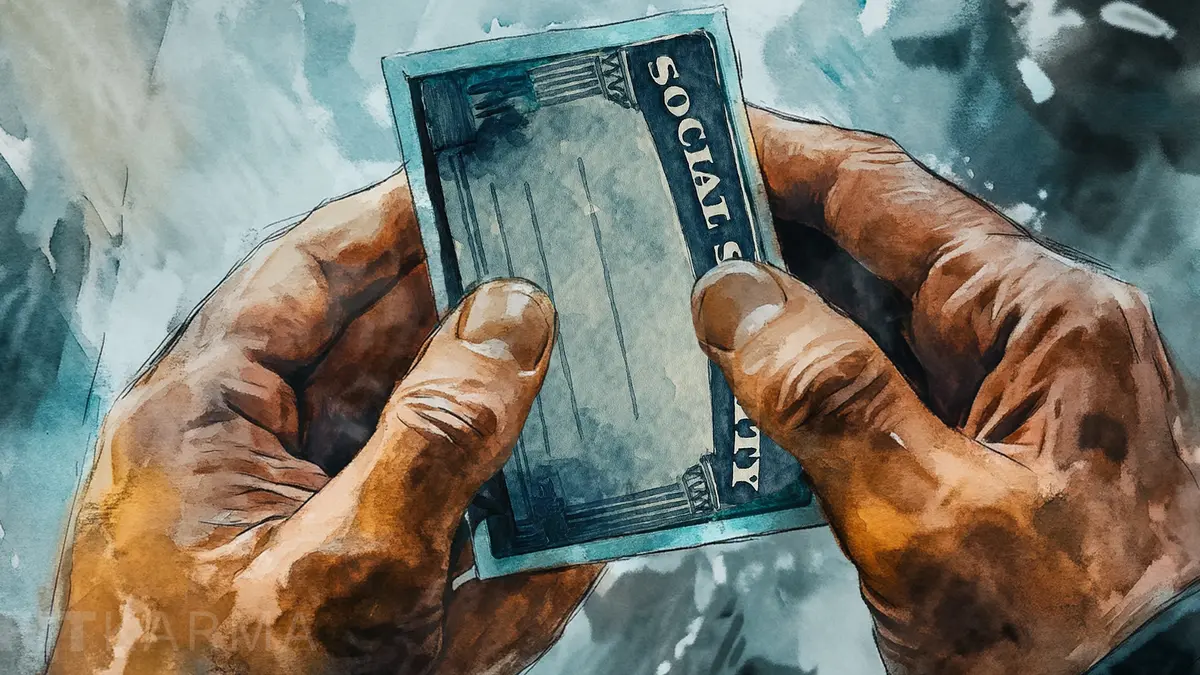 Social Security card with a new number being written on it
