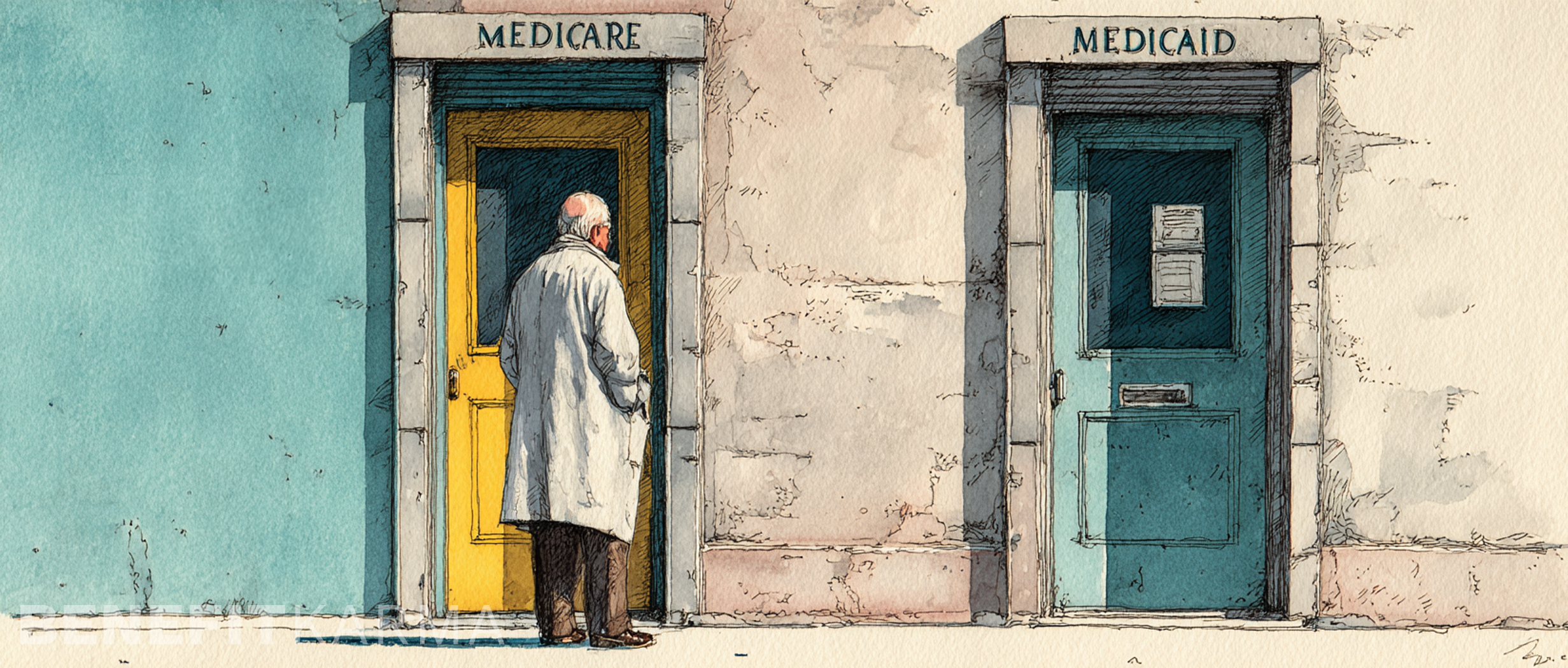 Medicaid and Medicare logos with text overlay explaining the difference