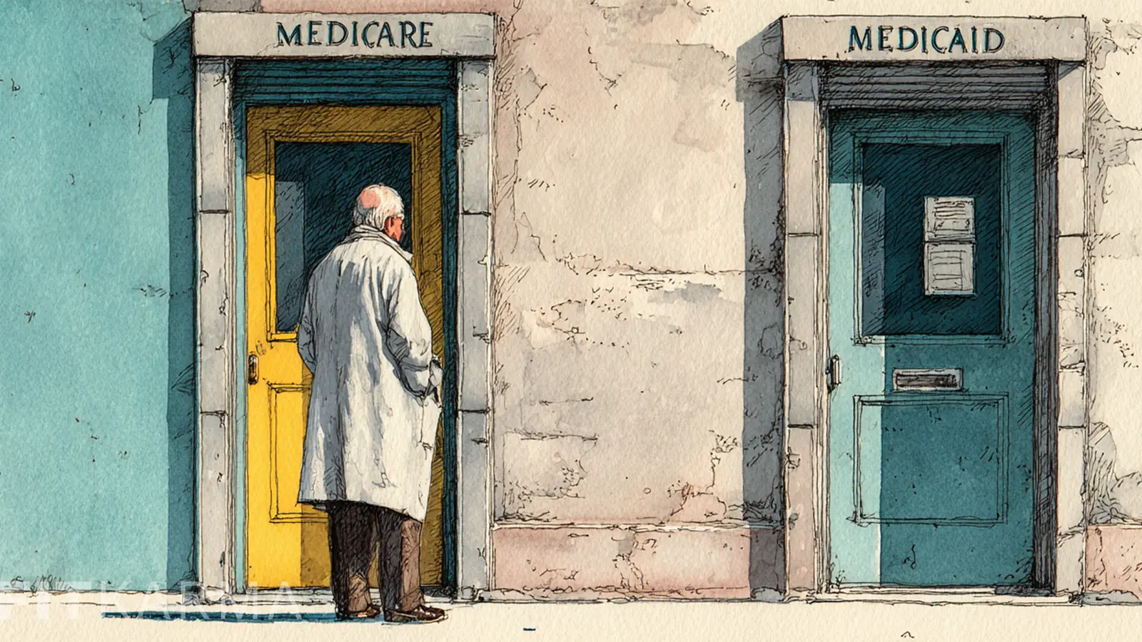 Medicaid and Medicare logos with text overlay explaining the difference