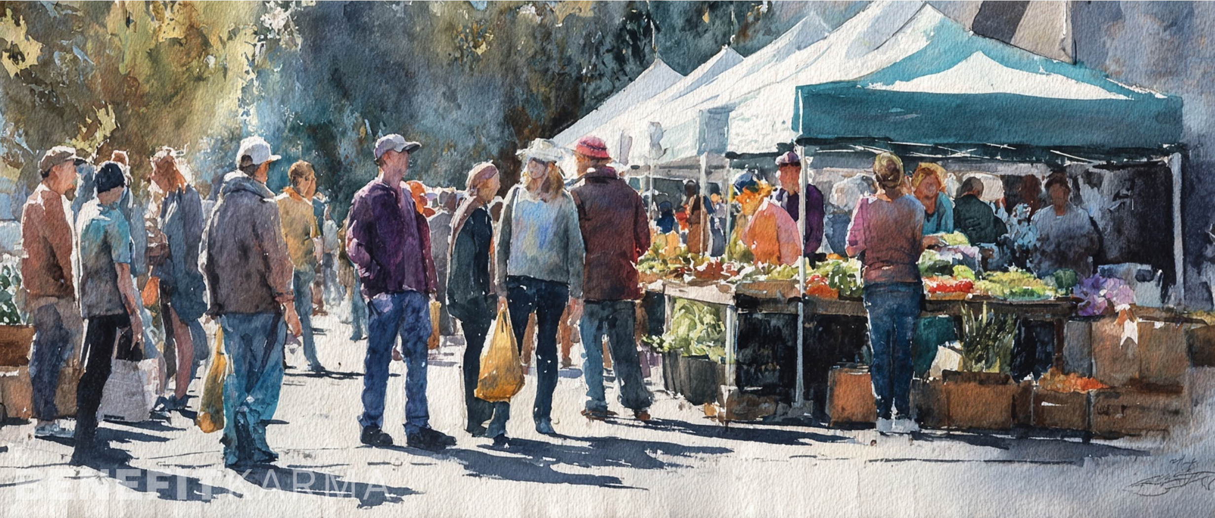 EBT card being used to purchase produce at a farmers market