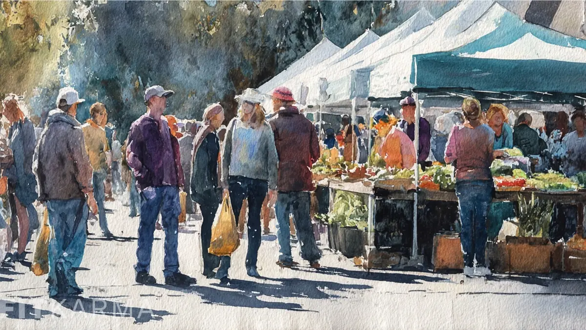 EBT card being used to purchase produce at a farmers market