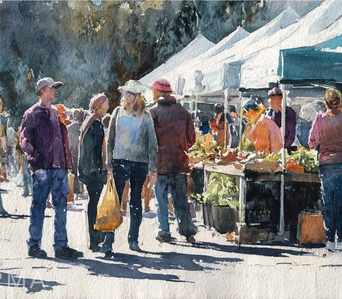 EBT card being used to purchase produce at a farmers market