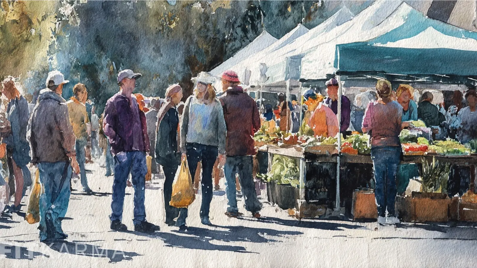 EBT card being used to purchase produce at a farmers market