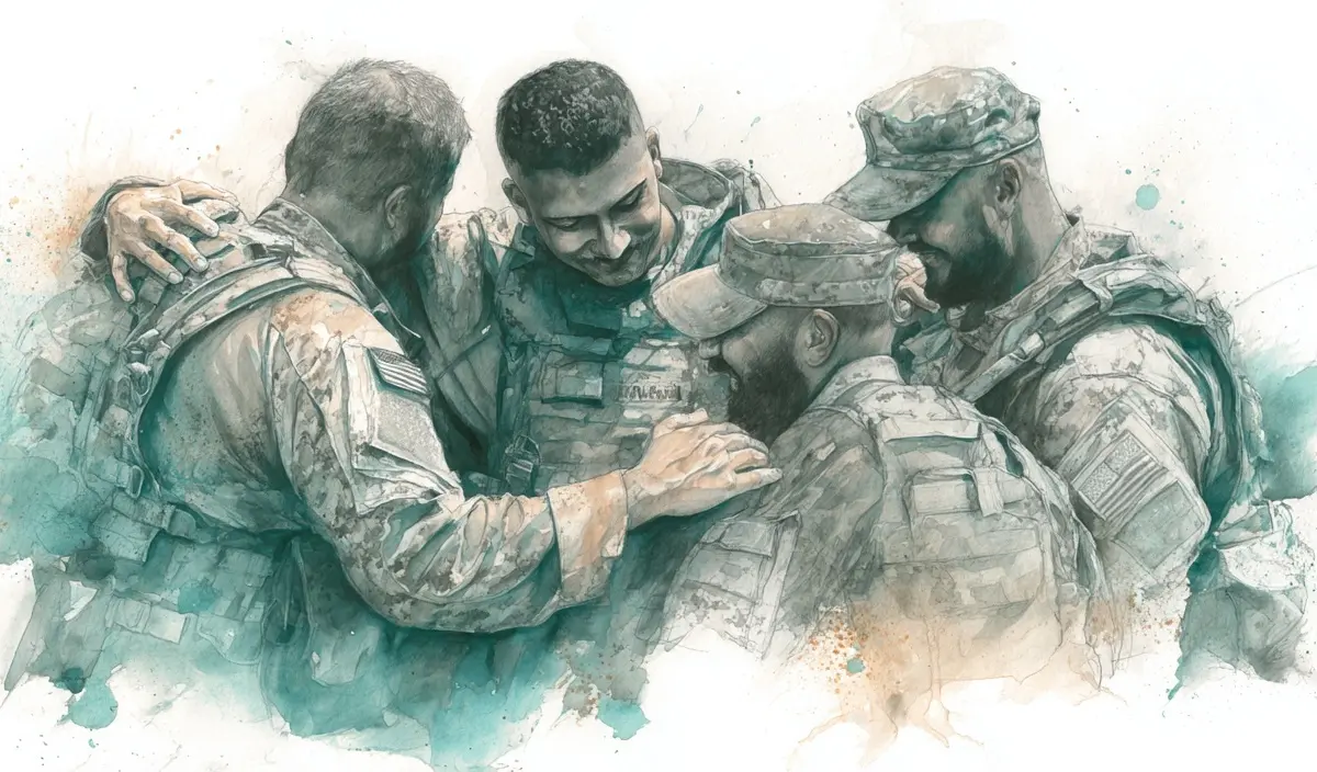 Veteran sitting calmly outdoors representing mental health support and VA benefits