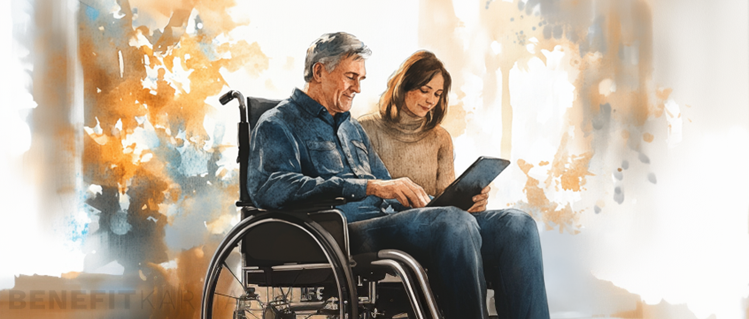 Person looking at a form about SSI benefits.
