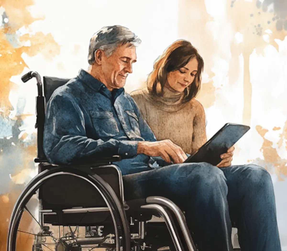Person looking at a form about SSI benefits.