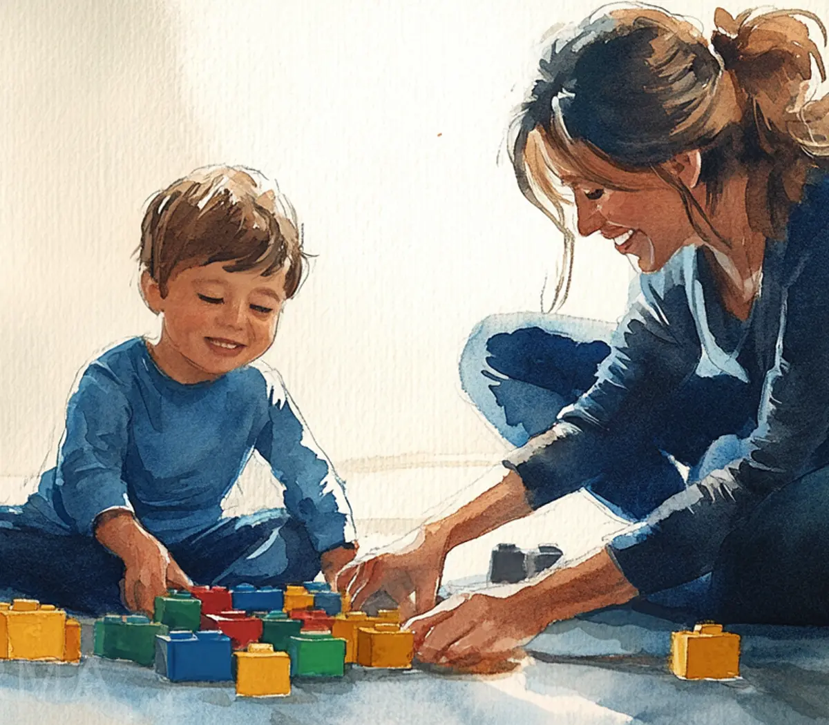 Child with autism receiving therapy and support