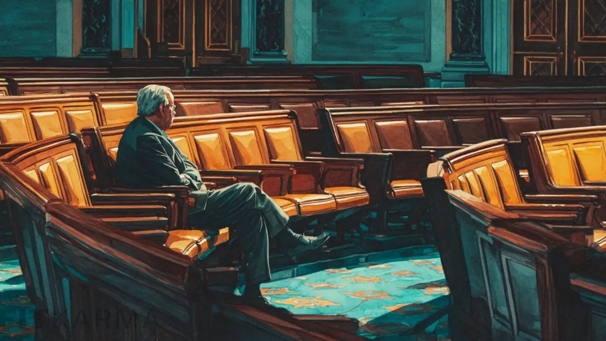 Congressional session with gavel symbolizing stalled benefits legislation